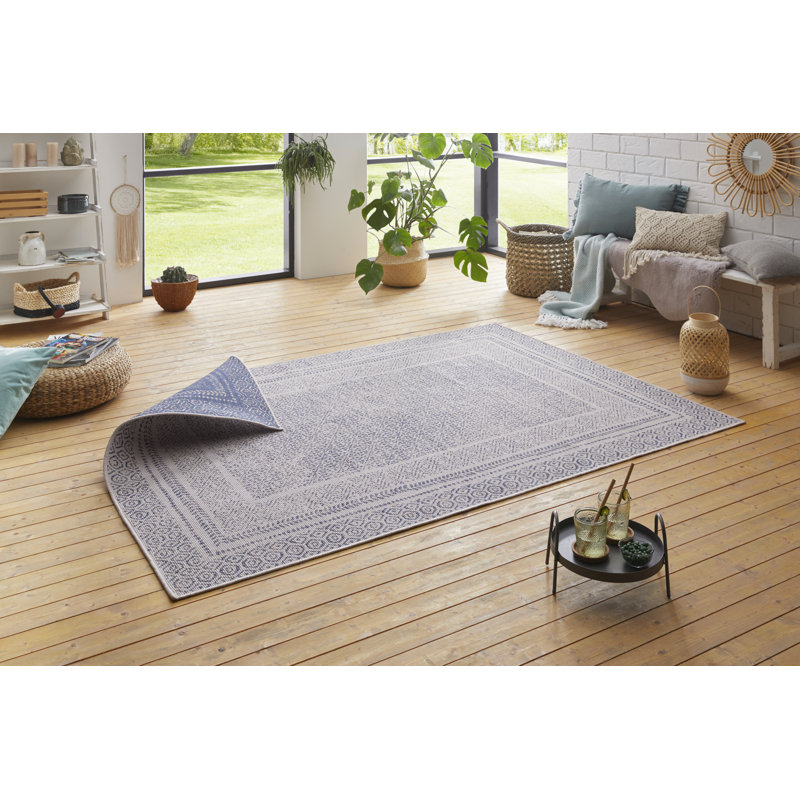 Frame Flatweave Blue Rug, Rectangle 240x340 cm