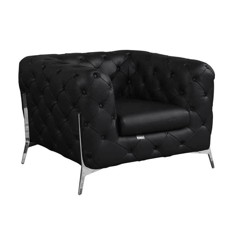 Fauteuil transitionnel 100% cuir italien, Noir