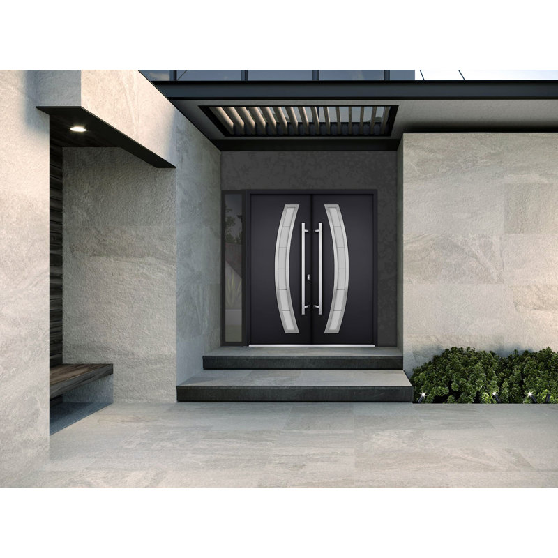 Deux portes d'entrée avant de 80 po, Noir, H 80 po x l 88 po x P 3,25 po, S'ouvre à gauche vers l'intérieur