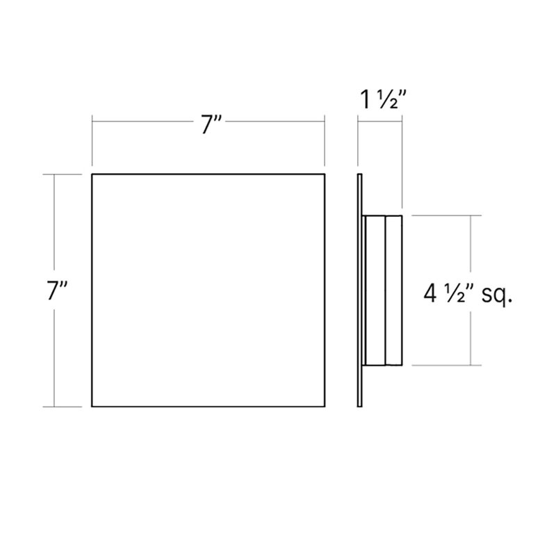 Applique murale LP, Blanc texturé, H 7 po x l 7 po x P 1,5 po, Carré