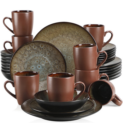  32 piece Dinnerware Set Glaze, Service For 8