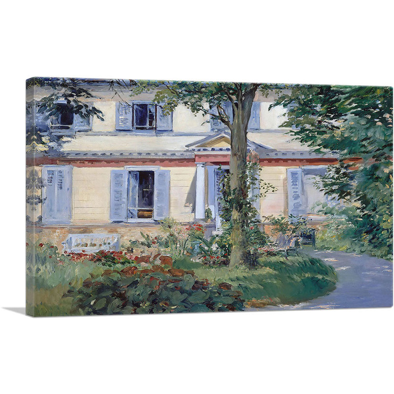 «The House at Rueil 1882» par Edward Manet, reproduction d'art sur toile tendue, H 18 po x l 26 po x P 0,75 po