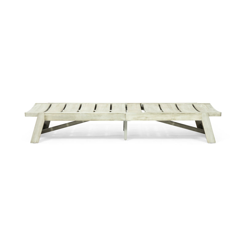 Metal And Wood Chaise Lounge, Adjustable, Grey, With Base & Grey Lounge Surface, Gray