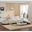 Canapé modulaire polyvalent avec repose-pieds détachable, accoudoirs multifonctionnels et conception capitonnée pour une vie moderne-532982509
