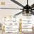 60 Inch Farmhouse Large Ceiling Fan With Lights And Remote, Black 6 Speed Reversible DC Motor Ceiling Fan For Patio-316977900