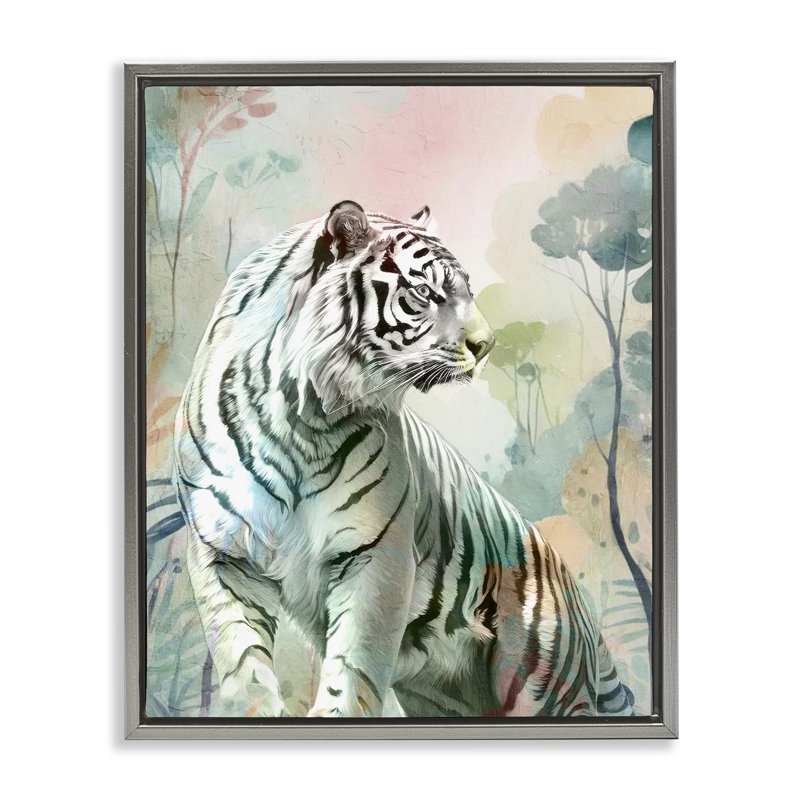 Cadre flottant Soft Tiger, H 31 po x l 25 po, Cadre flottant gris lustré