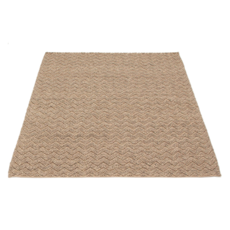 Tapis brun en laine tressé à la main Arunjit