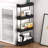Slim Storage Cart 4 Tier, Storage Organizer Rolling Utility/ Mobile Shelving Unit Slide Out Storage Cart-1586227191
