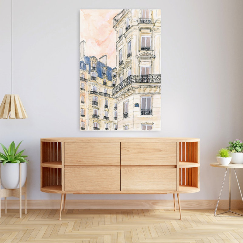 Art contemporain, architecture contemporaine romantique, H 48 po x l 32 po