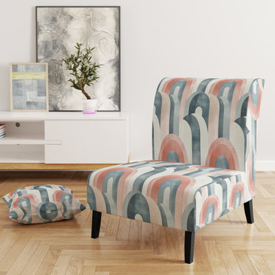 Fauteuil d'appoint moderne - fauteuil de chambre gris Mid-Century Arc Line