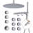 12 Inch Rainfall Thermostatic Shower System with Body Jets, and 3-Sprays Handheld with a Shelf-94402019