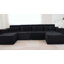Canapé modulaire en L 105,8 po en forme de L - siège profond, velours côtelé noir, canapé modulaire pour le salon, design moderne, sans assemblage-1348018206