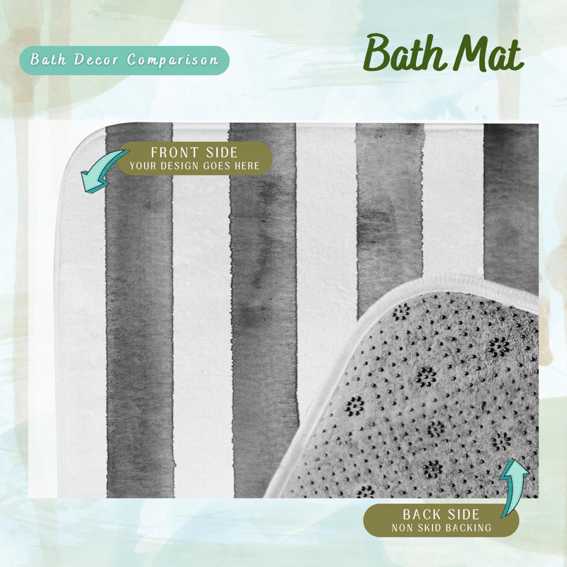 Khedra Microfiber / Microsuede Bath Mat, 17"W x 24"L
