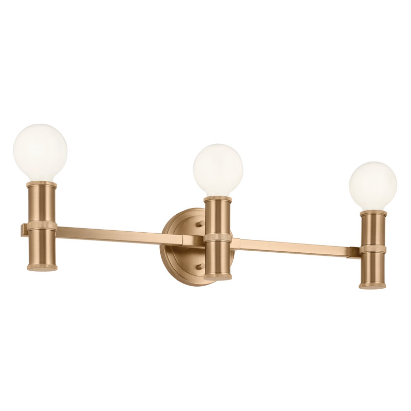 3-Light Champagne Bronze Vanity Bath Light, Champagne Bronze