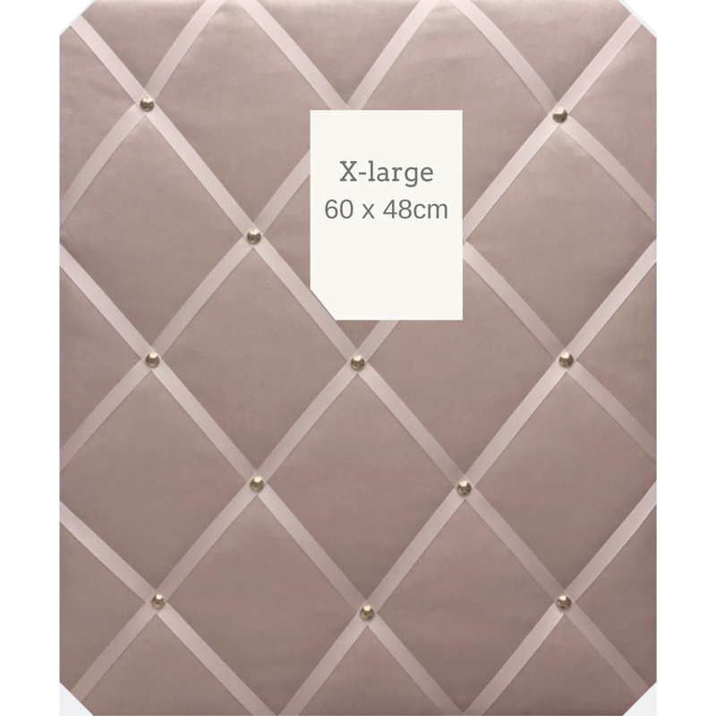 Fabric Corkboard / Bulletin Board, 28 x 48 cm, Blush