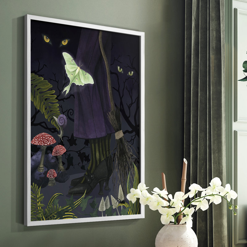 Reproduction encadrée Hall Hall Forest II - bois massif, Blanc, H 20 po x l 16 po