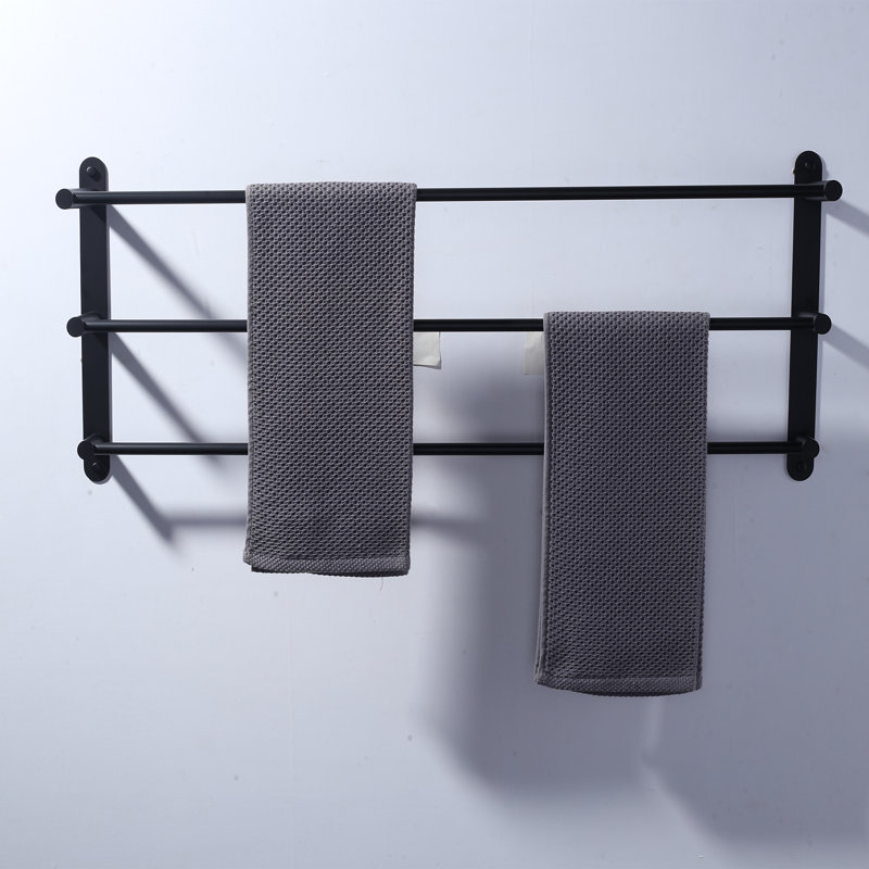 Minimalist European and American series Stainless Steel 1 - Bar Wall Towel Rack, 32", Matte Black