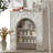 Beige Solid Wood Freestanding Fireplace