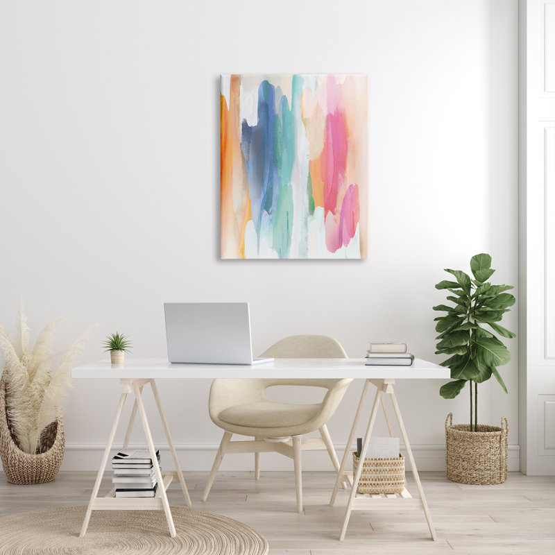 Faded Rainbow Tones - Peinture sur toile, Toile tendue, H 40 po x l 30 po x 1,5 po
