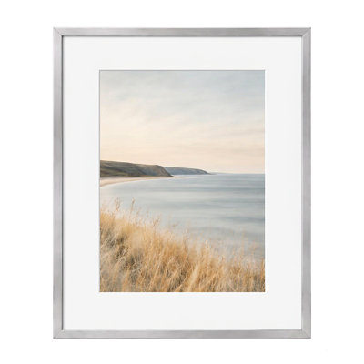 Aluminum Silver Picture Frame with Mat, Tempered Glass