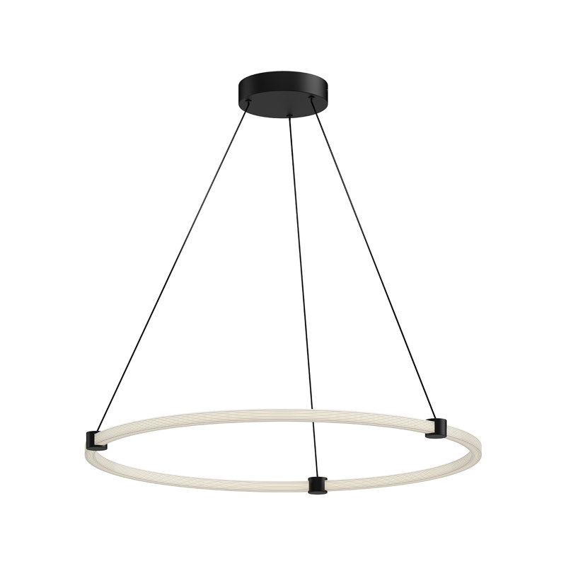 Bruni 1 - Light LED Pendant, Black, 1.38" H x 32.38" W x 32.38" D