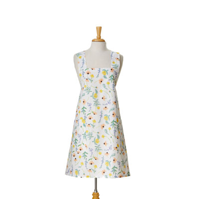 Tossed Floral Pinafore Apron - Stylish Kitchen Apron for Everyday Use, Machine Washable
