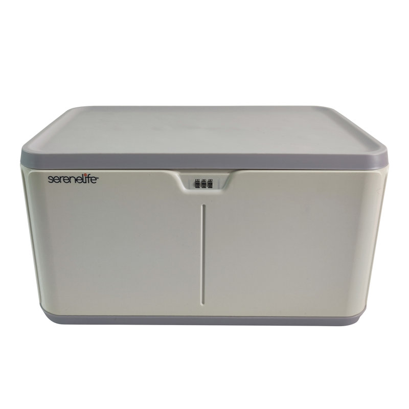 SereneLife Plastic Storage Tub & Tote, Light Gray