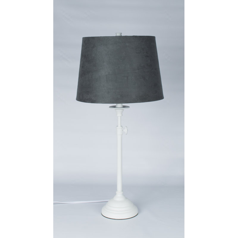 Lampe de table 30 ", Suède gris, Blanc