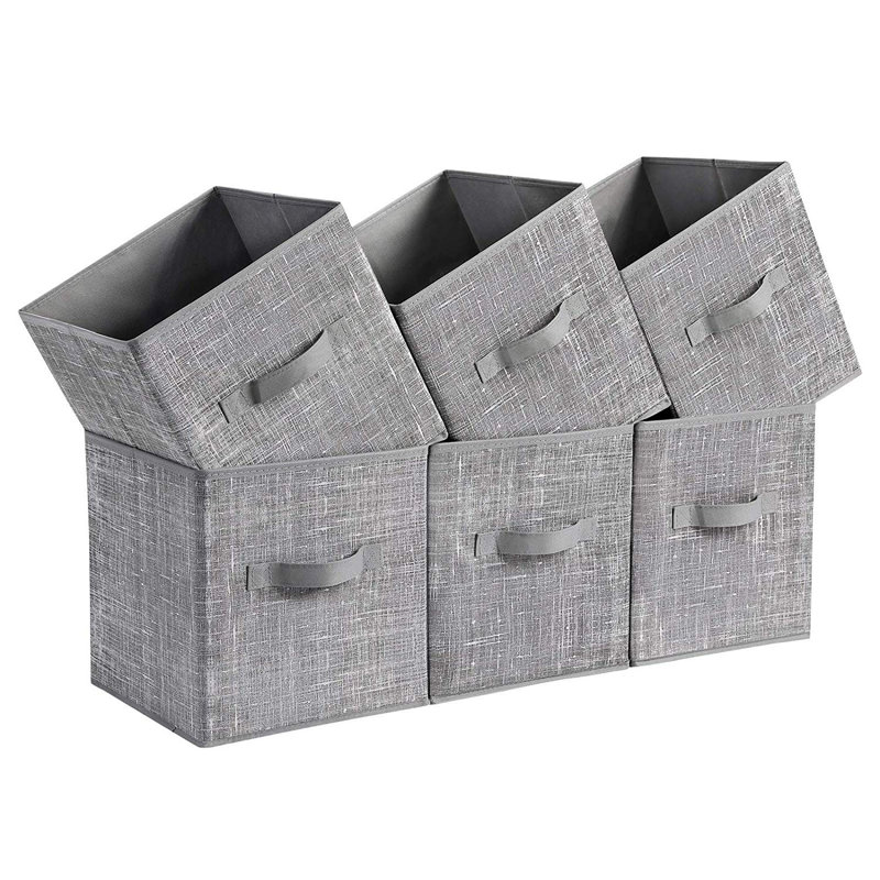 Ensemble de bacs pliables en tissu, Gris chiné