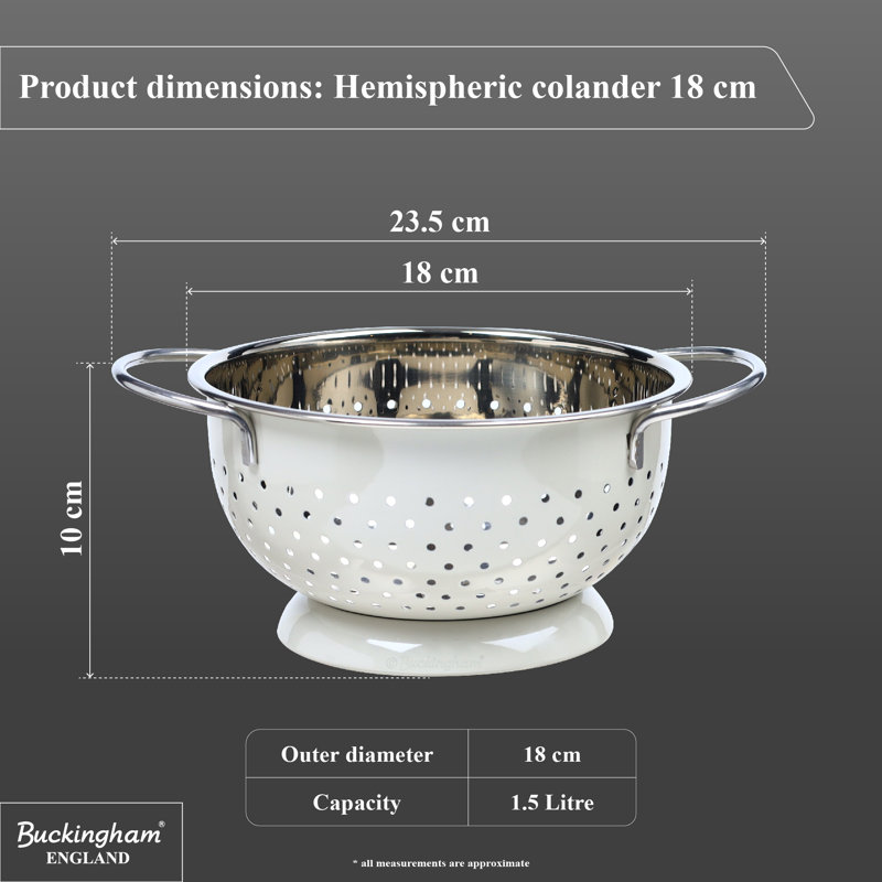 Buckingham Stainless Steel Colander, Cream