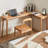 Wood Color L-Shaped Solid Wood Desks-108744099-108744097