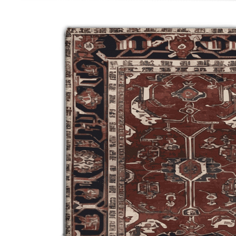 Tapis d'intérieur et d'extérieur noir Persian, Rectangulaire 2 pi x 3 pi