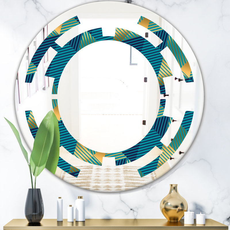 Miroir mural Traditional, H 31,5 po x l 31,5 po, Space Luxury Waves VII 