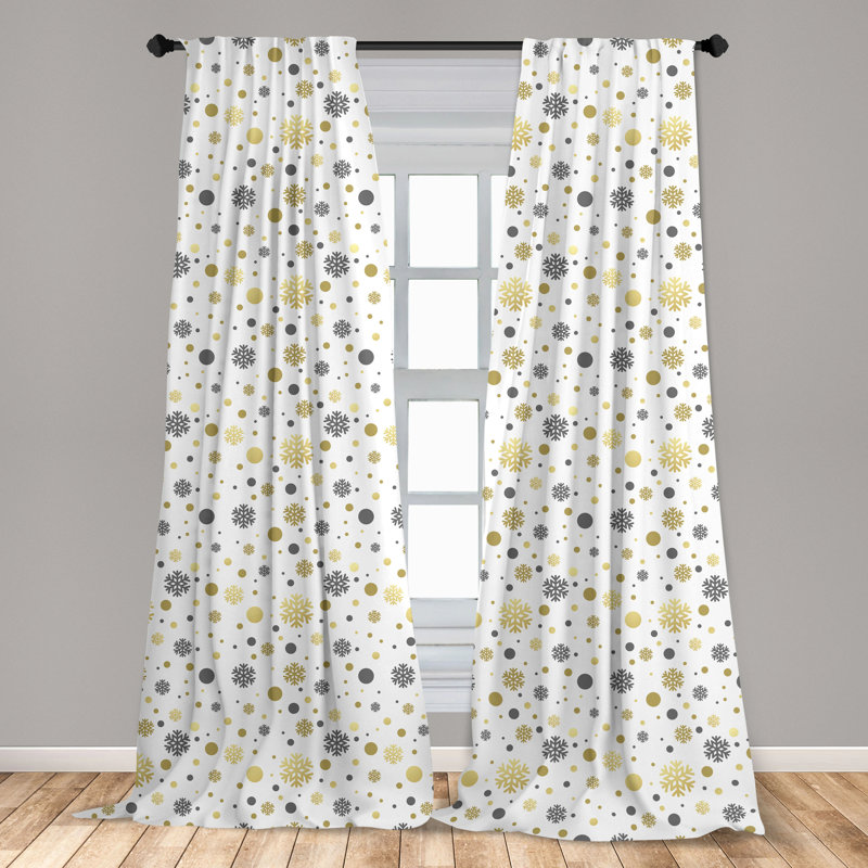 Polka Dots Semi-Sheer Rod Pocket Curtain Panels, 28" x 63"
