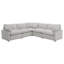 Canapé modulaire en forme de L 5 pièces Biny, gris clair, inclinable électrique