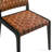 Handwoven Premium Faux Leather Dining Chair with Solid Rubberwood Frame, Easy-care Faux Leather Chair for Dining or Living, Brown, Set of 2