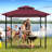 8' x 5' Grill Gazebo, 2-Tier Grill Gazebo, Outdoor BBQ Gazebo Canopy with 2 LED Lights, Double Roof BBQ Gazebo Shelter for Patio, Backyard and More-108786908