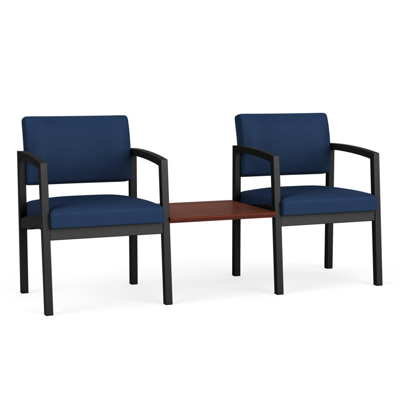 Structure tandem 2 places avec table centrale en acier Lenox, Noir / cerise Canyon, Cerise Canyon