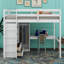  Lit mezzanine double Hriska avec bureau, garde-robe, tablettes et tiroirs-1169881276