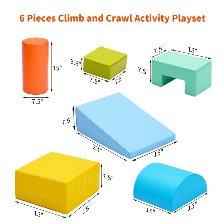 Blocs de jeu en mousse Soozier pour enfants, 7 pièces 3D0-006