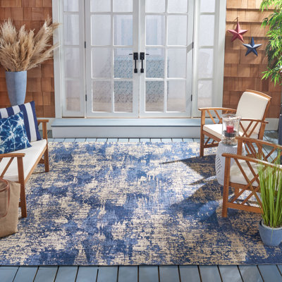 Courtyard Performance Abstract Indoor/Outdoor Area Rug