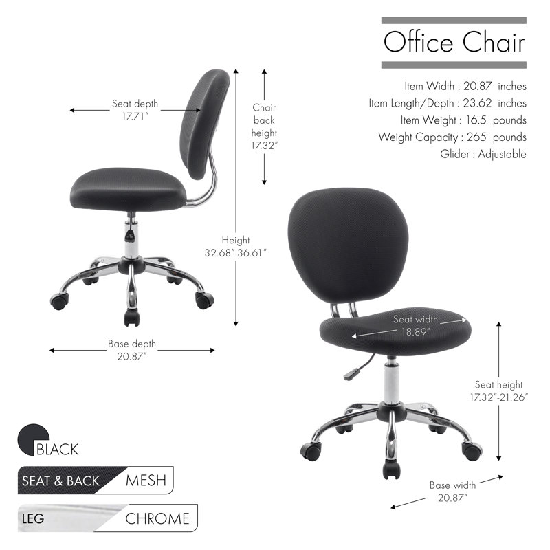 Devian Mesh Office Chair with Chrome Base, Black