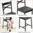 Set of 4 Counter Height Bar Stools with Thick Cushioned Seat, Ergonomic X-Back & Footrest, PU Leather, Metal Frame for Kitchen Island, Bar, Dining Room-1351066208-1351066209