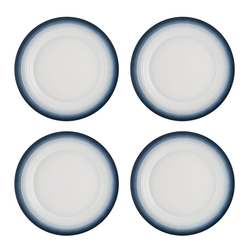 Swirl 16-Piece Dinnerware Set, Service for 4, Ombre Blue