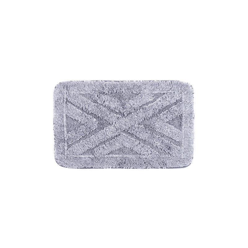 Irinela Cotton Non-Slip Bath Rug, Grey