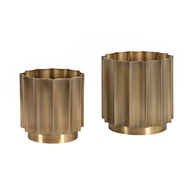 Two-Piece Metal Outdoor Planter Set