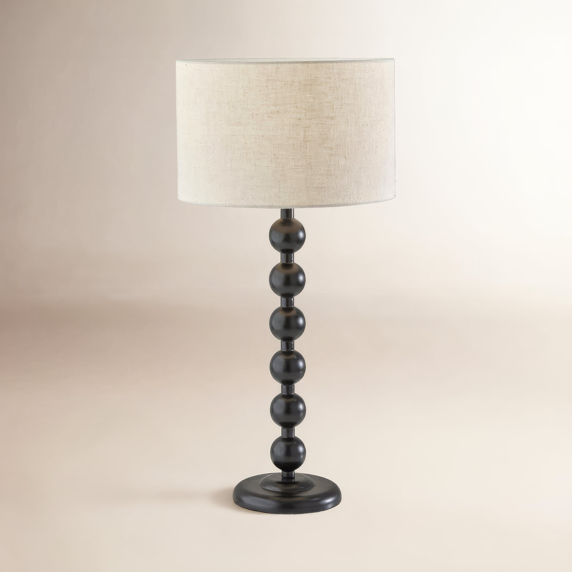 Levy Solid Wood Table Lamp, Black
