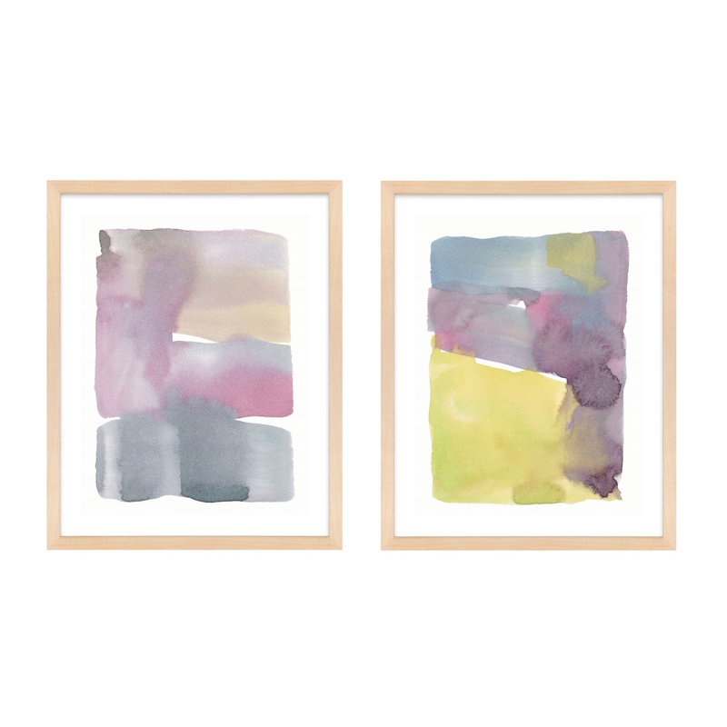 "Lucio Splash 3 & 4" par Jacques Pilon - impression sur papier encadrée 2 pièces, Érable, H 38 po x l 30 po