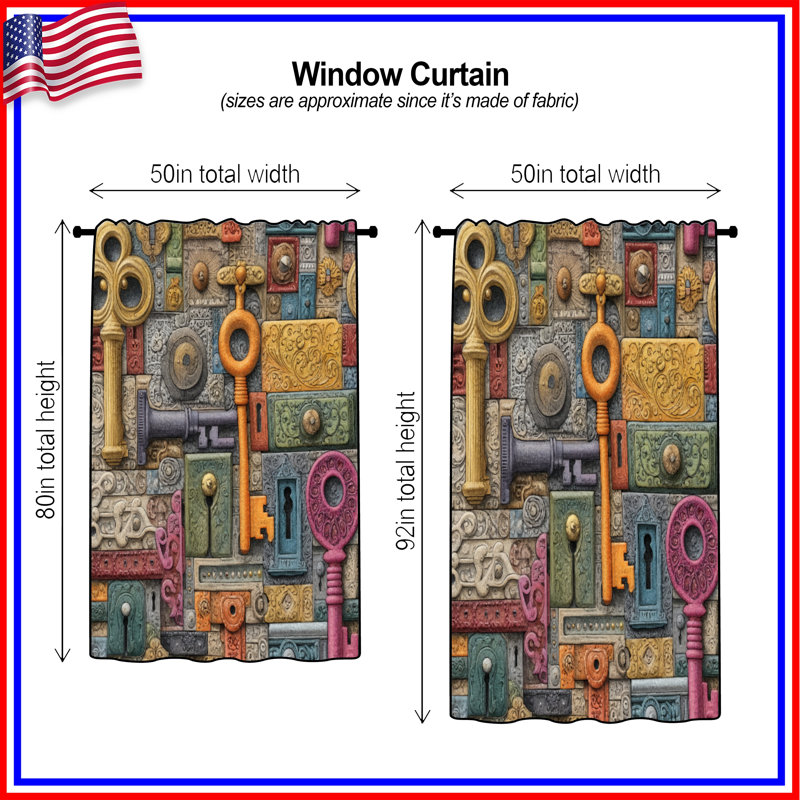 Rideaux Keys, Transparent, 50" x 80" - 1 Panel