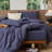 MooMee Striped Duvet Cover Set 100% Washed Cotton Linen Like Textured-105229476-125421728
